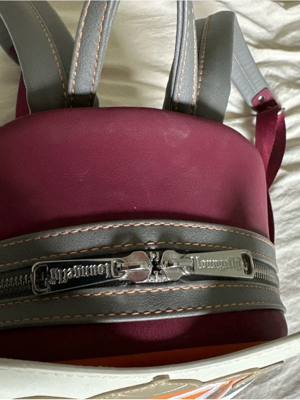 Stylish Orange & Burgundy Women's Mini Backpack